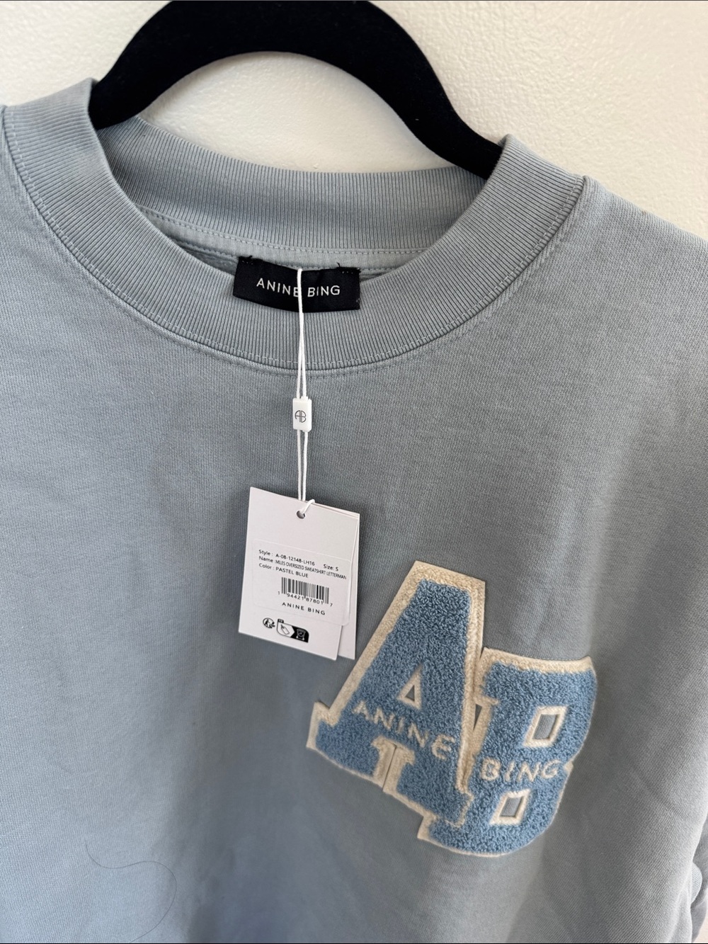 NWT Anine Bing Miles oversized cotton sweatshirt size Small - Picture 3 of 8
